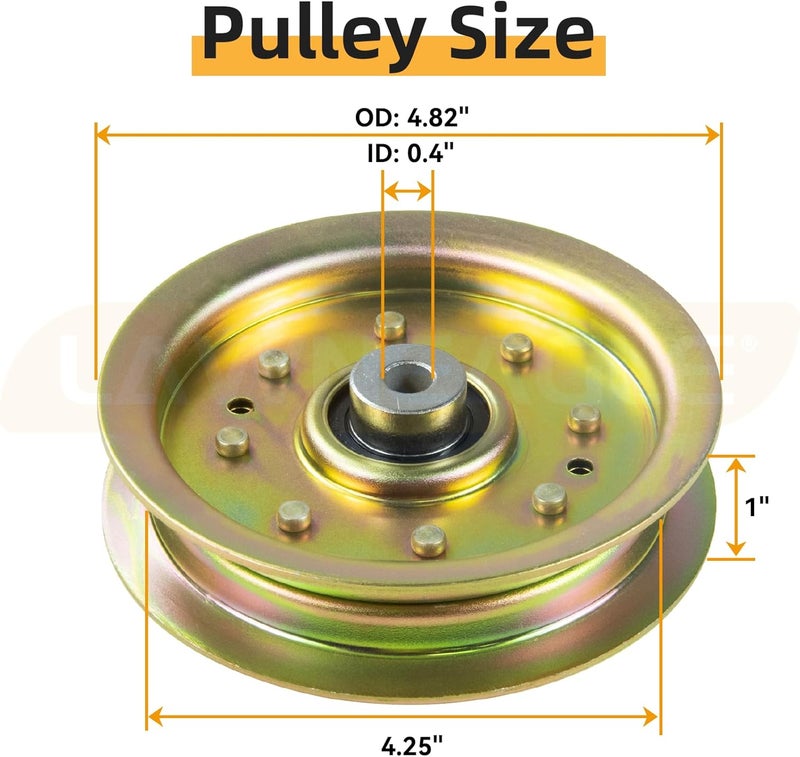 LANEAGLE 2 Pack 756-04129B Idler Pulley 4.25 Replaces Troy Bilt Pulley 753-08171 Idler Pulley Kit, Cub Cadet 756-04129 Idler Pulley 756-04129, 756-04129C, 753-08068 for Cub Cadet RZT50 Idler Pulley - Image 3